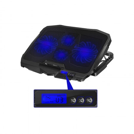 S18 laptop hűtőpad LCD kijelzővel