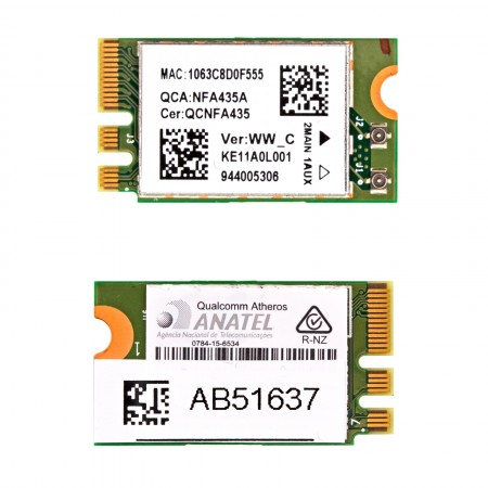 Atheros QCNFA435 használt M.2 802.11n/AC Wifi + Bluetooth 4.1+HS kártya