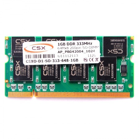 CSX 1GB DDR 333MHz használt laptop memória