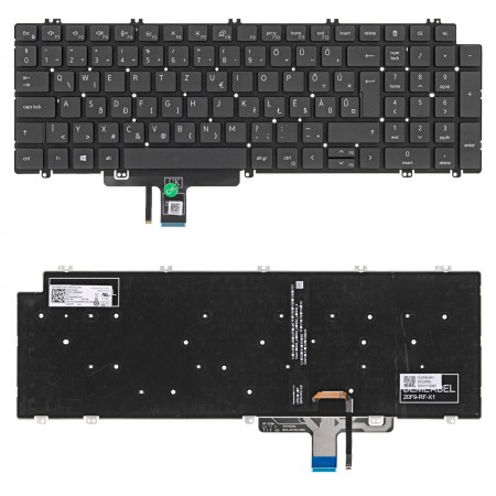 0TK00K gyári új fekete magyar háttérvilágított laptop billentyűzet, keret nélkül