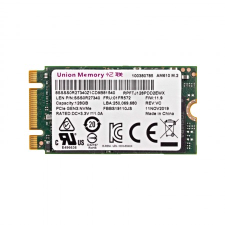 Union Memory 128GB m.2 PCIe NVMe használt SSD (RPFTJ128PDD2EWX)