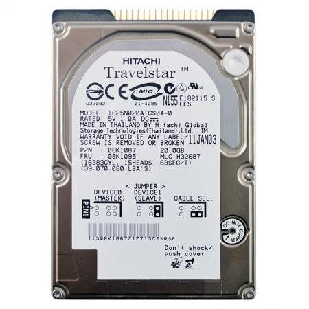 Hitachi IC25N020ATCS04-0 20GB IDE 2,5