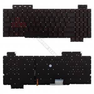 90NR00J1-R31HU1 fekete - piros magyar h&aacute;tt&eacute;rvil&aacute;g&iacute;tott laptop billentyűzet, keret n&eacute;lk&uuml;l