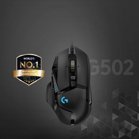 Logitech G502 HERO optikai egér fekete USB (910-005470) – 9. kép