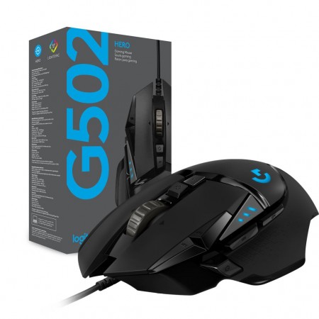 Logitech G502 HERO optikai egér fekete USB (910-005470) – 1. kép