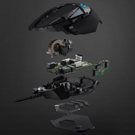 Logitech G502 HERO optikai egér fekete USB (910-005470) – 15. kép