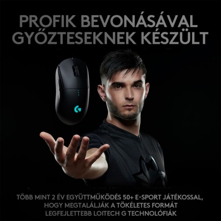 Logitech G PRO vezeték nélküli Gaming egér fekete (910-005272)