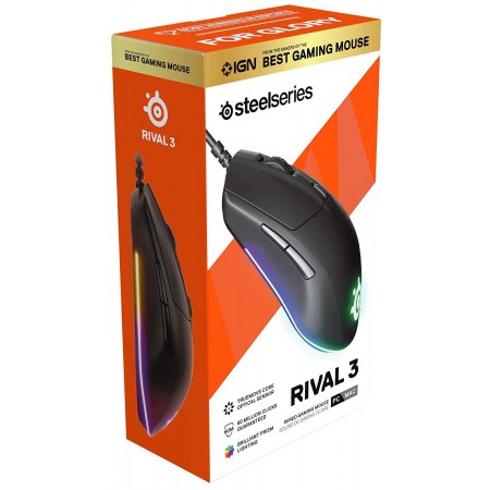 SteelSeries Rival 3 gaming optikai egér fekete (62513)