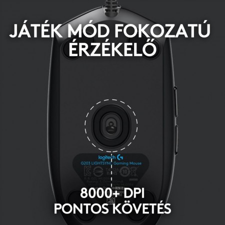 Logitech G102 LIGHTSYNC gaming egér fekete (910-005823)