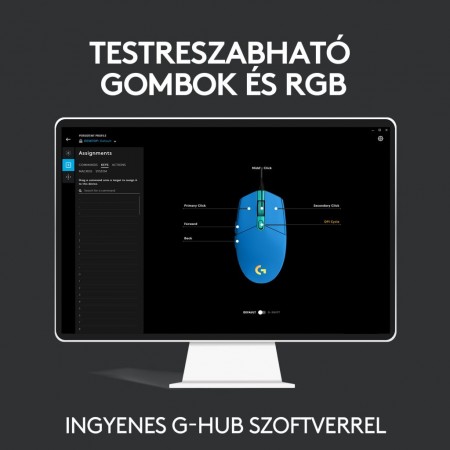 Logitech G102 LIGHTSYNC gaming egér fekete (910-005823)