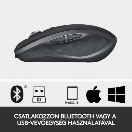 Logitech MX Anywhere 2S vezeték nélküli lézer egér Graphite (910-005153 / 910-006211)