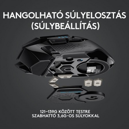 Logitech G502 Lightspeed vezeték nélküli gaming egér (910-005567)