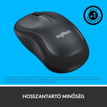 Logitech M220 Silent vezeték nélküli optikai egér grafitszürke (910-004878)