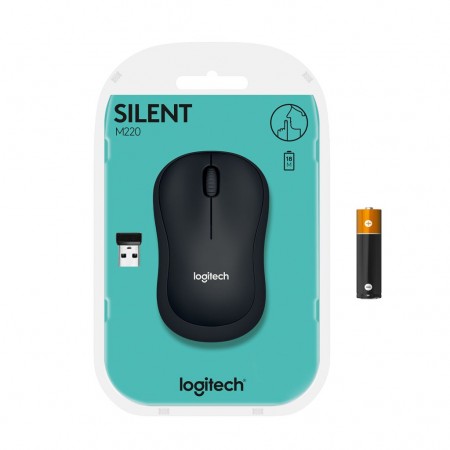 Logitech M220 Silent vezeték nélküli optikai egér grafitszürke (910-004878)