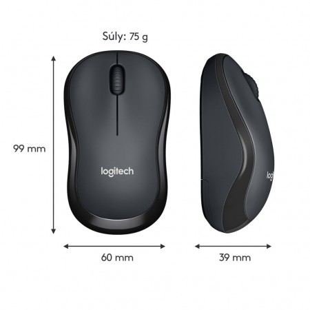 Logitech M220 Silent vezeték nélküli optikai egér grafitszürke (910-004878)