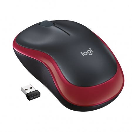 Logitech M185 vezeték nélküli optikai USB egér piros (910-002240)