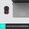 Logitech M185 vezeték nélküli optikai USB egér piros (910-002240)