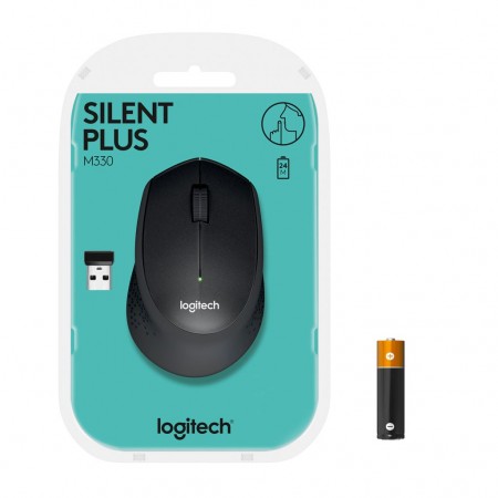 Logitech M330 SILENT PLUS vezeték nélküli optikai egér fekete (910-004909)