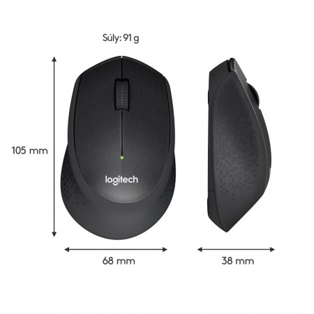 Logitech M330 SILENT PLUS vezeték nélküli optikai egér fekete (910-004909)