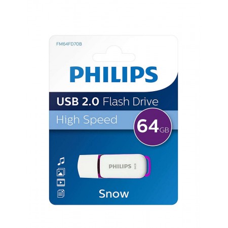 Pen Drive 64GB Philips Snow Edition Purple USB 2.0 (FM64FD70B/00)