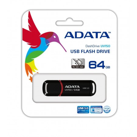 Pen Drive 64GB ADATA UV150 fekete USB 3.0 (AUV150-64G-RBK)