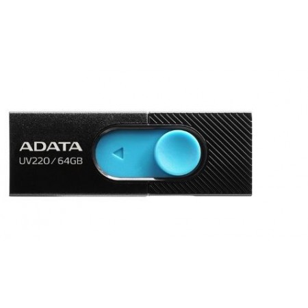 Pen Drive 64GB ADATA UV220 USB 2.0 Black/Blue (AUV220-64G-RBKBL)