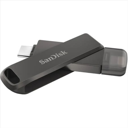 Pen Drive 64GB Type-C / Lightning SanDisk iXpand Flash Drive Luxe fekete (SDIX70N-064G-GN6NN / 186552)