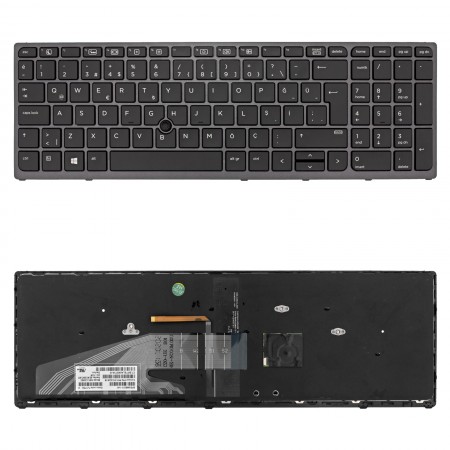 848311-XXX gyári új európai kiosztású fekete-szürke háttérvilágításos laptop billentyűzet