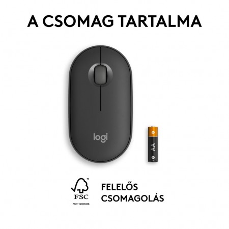 Logitech M350s Pebble 2 vezeték nélküli egér graphite (910-007015)