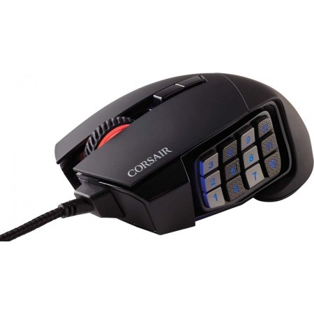Corsair Scimitar RGB ELITE MOBA/MMO Gaming optikai egér fekete  (CH-9304211-EU)
