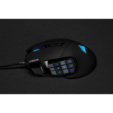 Corsair Scimitar RGB ELITE MOBA/MMO Gaming optikai egér fekete  (CH-9304211-EU)
