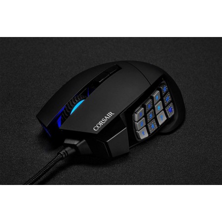 Corsair Scimitar RGB ELITE MOBA/MMO Gaming optikai egér fekete  (CH-9304211-EU)