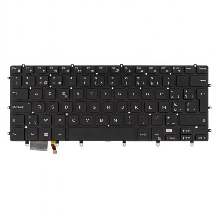 0GDT9F gyári új francia fekete háttérvilágításos laptop billentyűzet, keret nélkül
