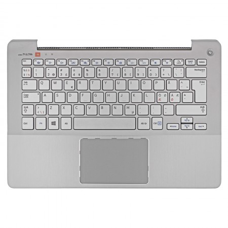 Samsung NP740U3E gyári új európai kiosztású háttérvilágításos laptop billentyűzet + felső fedél