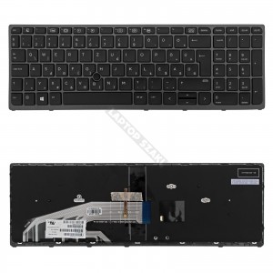 HP EliteBook 755 G4 848311-211 gyári új magyar fekete-szürke háttérvilágításos laptop billentyűzet