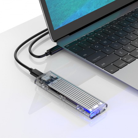 Orico M.2 NVMe külső SSD ház ezüst-átlátszó (ORICO-TCM2-C3-SV-BP)