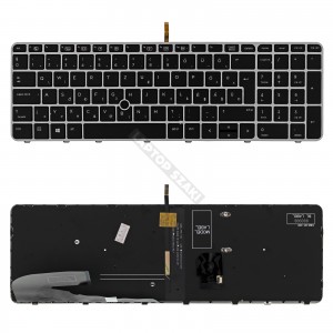 HP EliteBook 755 G4 836623-211 gyári új, magyar fekete-szürke háttérvilágításos laptop billentyűzet