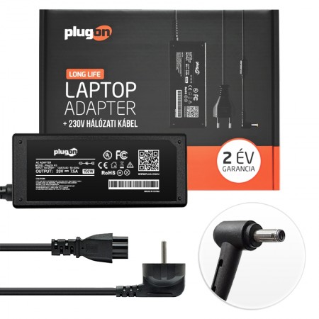 Asus 20V 7.5A (150W) 4.5x3.0mm center-pin, töltő