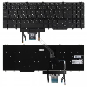 0W7JFM gy&aacute;ri &uacute;j, magyar h&aacute;tt&eacute;rvil&aacute;g&iacute;t&aacute;sos laptop billentyűzet, keret n&eacute;lk&uuml;l