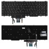 0W7JFM gyári új, magyar háttérvilágításos laptop billentyűzet, keret nélkül