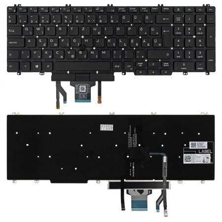 0W7JFM gyári új, magyar háttérvilágításos laptop billentyűzet, keret nélkül