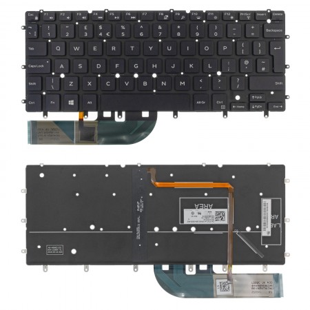 7DTJ4 gyári új angol (UK) fekete, háttérvilágításos laptop billentyűzet, keret nélkül