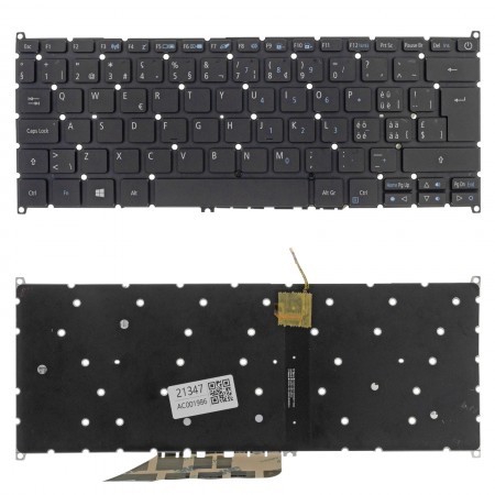 6B.GQRN5.015 gyári új svájci háttérvilágított laptop billentyűzet, keret nélkül