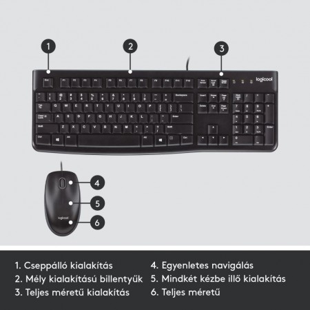 Logitech MK120 vezetékes billentyűzet + egér USB (920-002542)