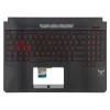 90NR00S3-R32HU0 gyári új magyar piros háttérvilágításos laptop billentyűzet + fekete felső fedél