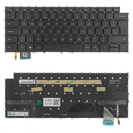 0K3VC4 gyári új UK angol, háttérvilágításos laptop billentyűzet, keret nélkül