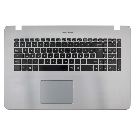 0KNB0-6601HU00 használt, fekete magyar billentyűzet + ezüst felső fedél