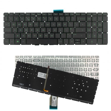L22937-xxx gyári új US angol, zöld háttérvilágításos laptop billentyűzet, keret nélkül
