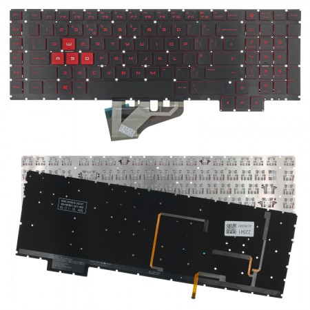 L13078-xxx gyári új US kiosztású háttérvilágításos laptop billentyűzet, keret nélkül