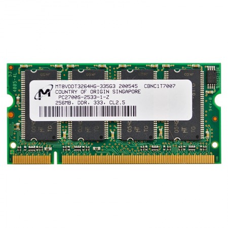 Micron 256MB DDR 333MHz használt notebook memória